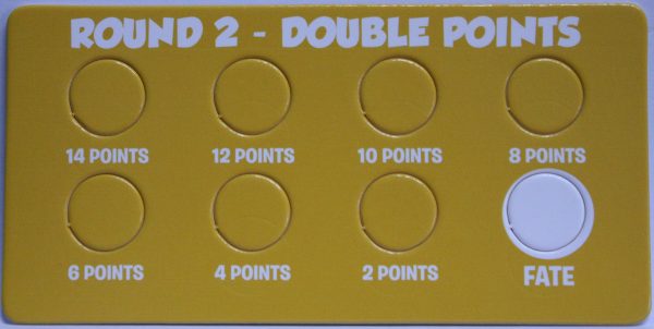 PARTS ONLY - Absolutely Clueless Party Game - (1) Unpunched Round 2 Double Points Score Track Card Only