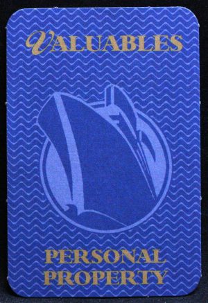 PARTS ONLY - Titanic The Board Game - (1) Blue Valuables Personal Property Card Only