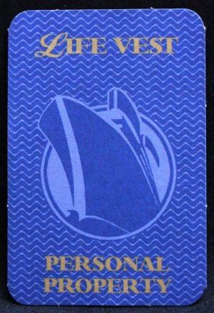 PARTS ONLY - Titanic The Board Game - (1) Blue Life Vest Personal Property Card Only
