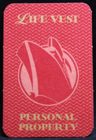 PARTS ONLY - Titanic The Board Game - (1) Red Life Vest Personal Property Card Only