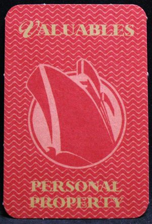 PARTS ONLY - Titanic The Board Game - (1) Red Valuables Personal Property Card Only