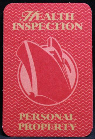 PARTS ONLY - Titanic The Board Game - (1) Red Health Inspection Personal Property Card Only