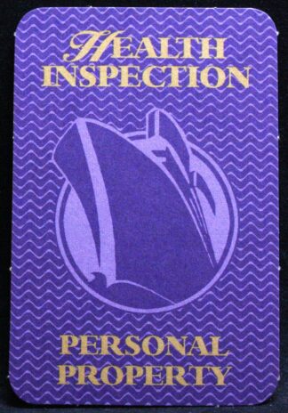 PARTS ONLY - Titanic The Board Game - (1) Purple Health Inspection Personal Property Card Only