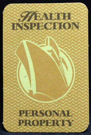 PARTS ONLY - Titanic The Board Game - (1) Yellow Health Inspection Personal Property Card Only