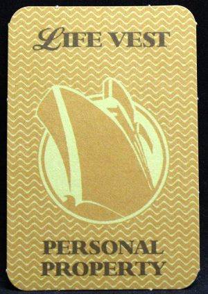 PARTS ONLY - Titanic The Board Game - (1) Yellow Life Vest Personal Property Card Only