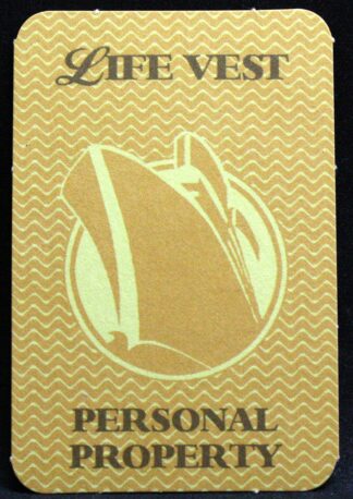 PARTS ONLY - Titanic The Board Game - (1) Yellow Life Vest Personal Property Card Only