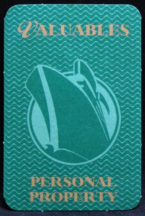 PARTS ONLY - Titanic The Board Game - (1) Green Valuables Personal Property Card Only