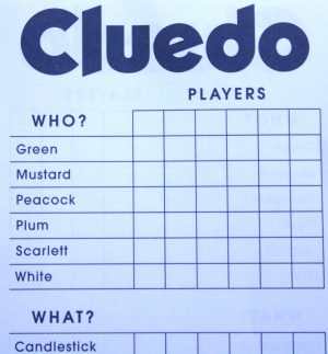 PARTS ONLY - Cluedo 2023 Edition Board Game - (1) Double-Sided Notepad Sheet Only