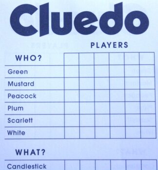 PARTS ONLY - Cluedo 2023 Edition Board Game - (1) Double-Sided Notepad Single Sheet Only