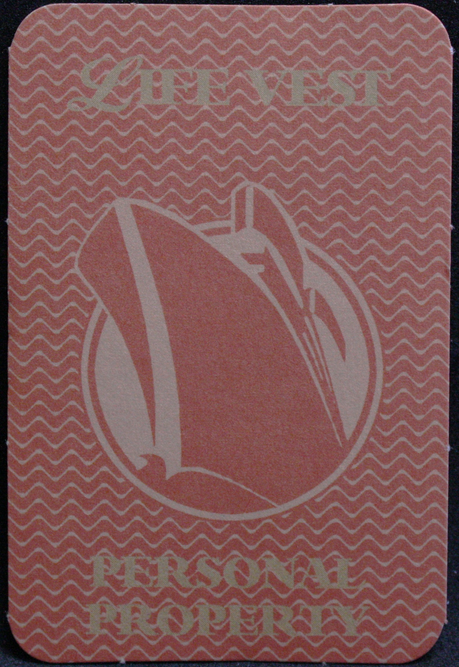 PARTS ONLY - Titanic The Board Game - (1) Orange Life Vest Personal Property Card Only