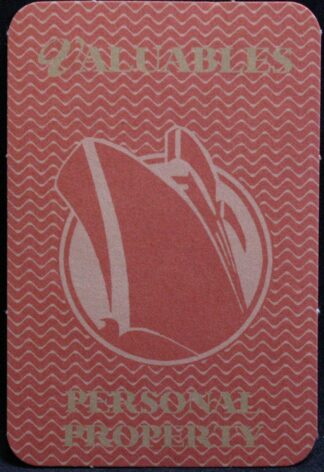 PARTS ONLY - Titanic The Board Game - (1) Orange Valuables Personal Property Card Only