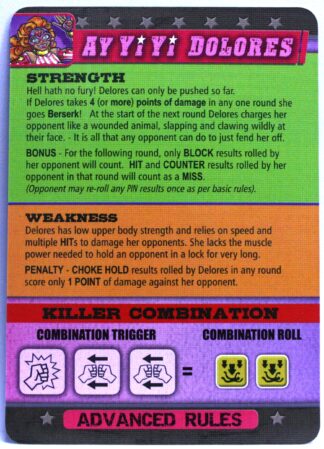 PARTS ONLY - Luchador! Mexican Wrestling Dice Board Game - (1) Pack of 9 Luchador Advanced Rules Cards Only