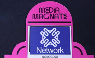 PARTS ONLY - Media Magnate Board Game - (1) Pink Network Company Card Only