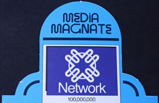 PARTS ONLY - Media Magnate Board Game - (1) Blue Network Company Card Only