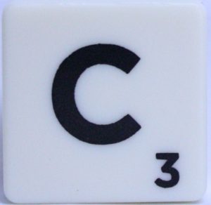 PARTS ONLY - Scrabble Board Game Harry Potter Edition - (1) Letter C Tile Only