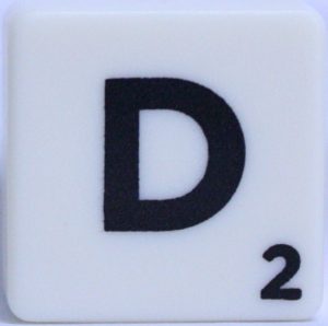 PARTS ONLY - Scrabble Board Game Harry Potter Edition - (1) Letter D Tile Only