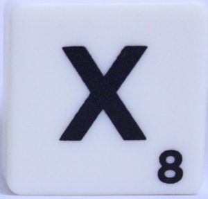 PARTS ONLY - Scrabble Board Game Harry Potter Edition - (1) Letter X Tile Only