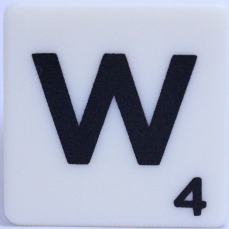 PARTS ONLY - Scrabble Board Game Harry Potter Edition - (1) Letter W Tile Only