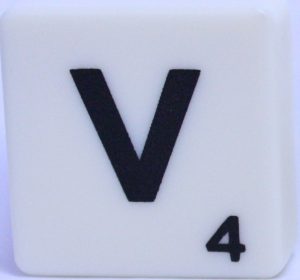 PARTS ONLY - Scrabble Board Game Harry Potter Edition - (1) Letter V Tile Only