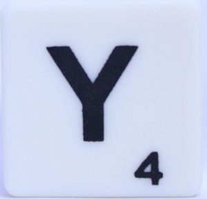 PARTS ONLY - Scrabble Board Game Harry Potter Edition - (1) Letter Y Tile Only