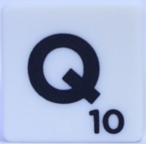 PARTS ONLY - Scrabble Board Game Harry Potter Edition - (1) Letter Q Tile Only