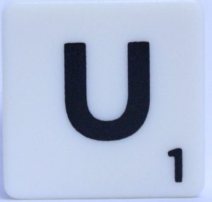 PARTS ONLY - Scrabble Board Game Harry Potter Edition - (1) Letter U Tile Only