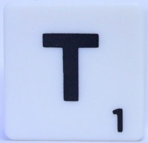 PARTS ONLY - Scrabble Board Game Harry Potter Edition - (1) Letter T Tile Only