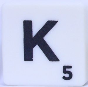 PARTS ONLY - Scrabble Board Game Harry Potter Edition - (1) Letter K Tile Only