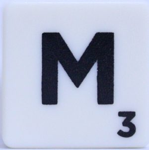 PARTS ONLY - Scrabble Board Game Harry Potter Edition - (1) Letter M Tile Only