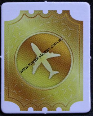 PARTS ONLY - Monopoly Travel World Tour Board Game - (1) Golden Travel Ticket Only