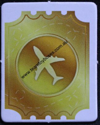 PARTS ONLY - Monopoly Travel World Tour Board Game - (1) Golden Travel Ticket Only