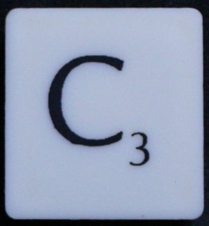 PARTS ONLY - Scrabble Board Game 1988 Murfett Regency Version - (1) Letter Tile C Only