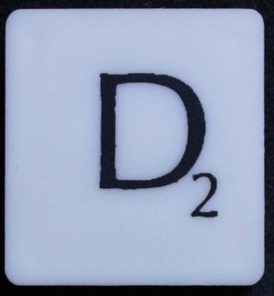 PARTS ONLY - Scrabble Board Game 1988 Murfett Regency Version - (1) Letter Tile D Only