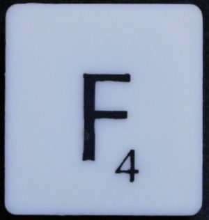 PARTS ONLY - Scrabble Board Game 1988 Murfett Regency Version - (1) Letter Tile F Only