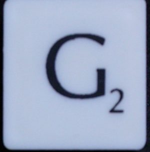 PARTS ONLY - Scrabble Board Game 1988 Murfett Regency Version - (1) Letter Tile G Only