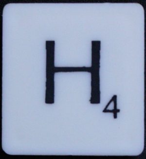 PARTS ONLY - Scrabble Board Game 1988 Murfett Regency Version - (1) Letter Tile H Only