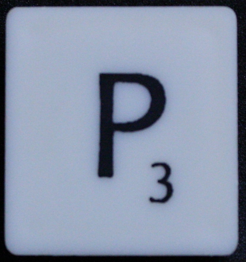 PARTS ONLY - Scrabble Board Game 1988 Murfett Regency Version - (1) Letter Tile P Only