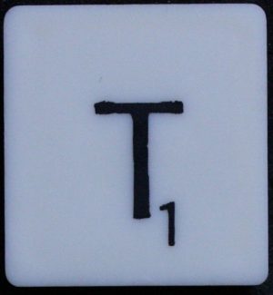 PARTS ONLY - Scrabble Board Game 1988 Murfett Regency Version - (1) Letter Tile T Only