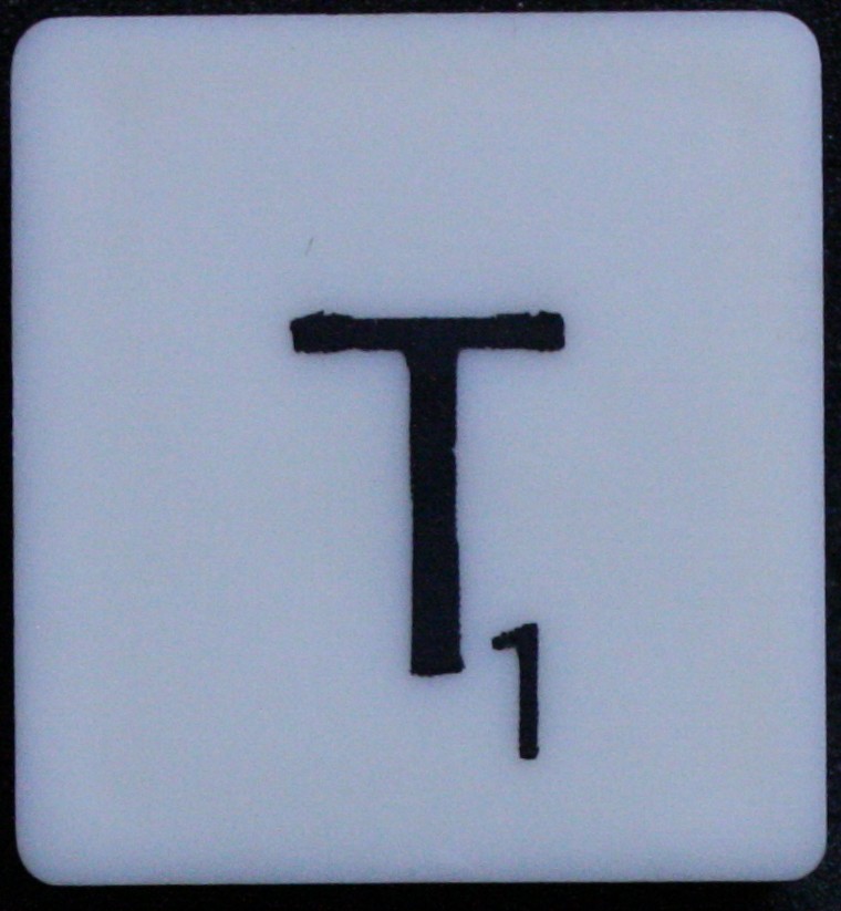 PARTS ONLY - Scrabble Board Game 1988 Murfett Regency Version - (1) Letter Tile T Only