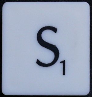 PARTS ONLY - Scrabble Board Game 1988 Murfett Regency Version - (1) Letter Tile S Only