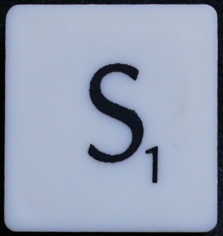 PARTS ONLY - Scrabble Board Game 1988 Murfett Regency Version - (1) Letter Tile S Only