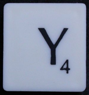 PARTS ONLY - Scrabble Board Game 1988 Murfett Regency Version - (1) Letter Tile Y Only