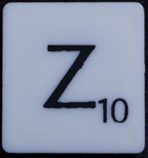 PARTS ONLY - Scrabble Board Game 1988 Murfett Regency Version - (1) Letter Tile Z Only