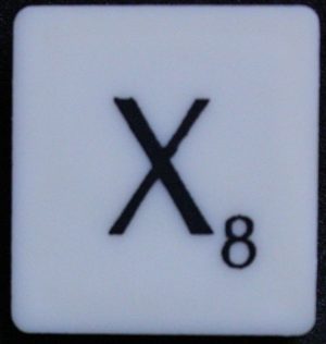 PARTS ONLY - Scrabble Board Game 1988 Murfett Regency Version - (1) Letter Tile X Only