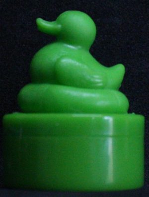 PARTS ONLY - Monopoly Travel World Tour Board Game (1) Green Duck Playing Piece with self-inking stamps Only