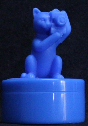 PARTS ONLY - Monopoly Travel World Tour Board Game (1) Blue Cat Playing Piece with self-inking stamps Only