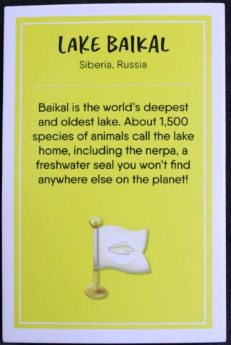 PARTS ONLY - Monopoly Travel World Tour Board Game (1) Lake Baikal Destination Card Only