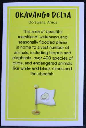 PARTS ONLY - Monopoly Travel World Tour Board Game (1) Okavango Delta Destination Card Only