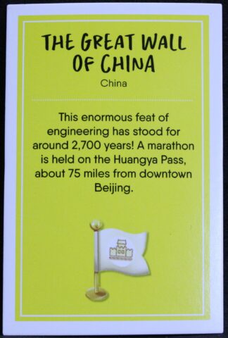 PARTS ONLY - Monopoly Travel World Tour Board Game (1) The Great Wall of China Destination Card Only