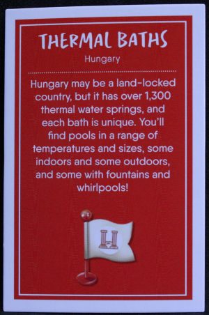 PARTS ONLY - Monopoly Travel World Tour Board Game (1) Thermal Baths Destination Card Only